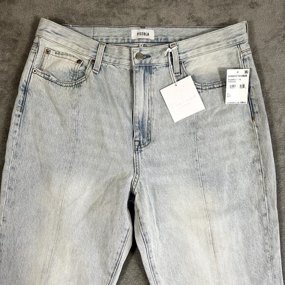 Pistola Revolve Alexa Jeans Women's 31 High Rise Flare Raw Split Hem NWT - Picture 2 of 14